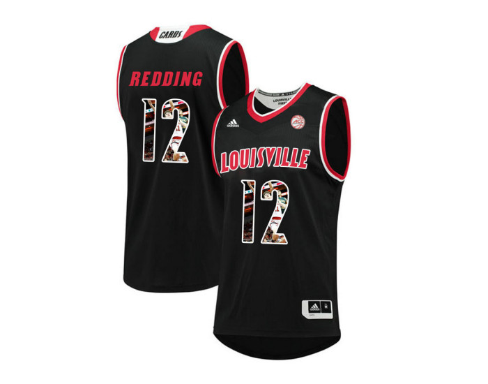 Youth Louisville Cardinals #12 Jacob Redding Replica College Basketball Jersey Black