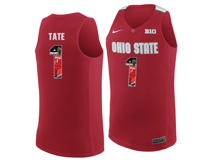 Ohio State Buckeyes #1 Jae'Sean Tate Replica College Basketball Jersey Red