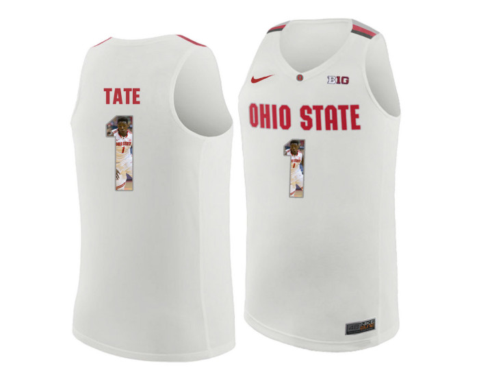 Youth Ohio State Buckeyes #1 Jae'Sean Tate Replica College Basketball Jersey White