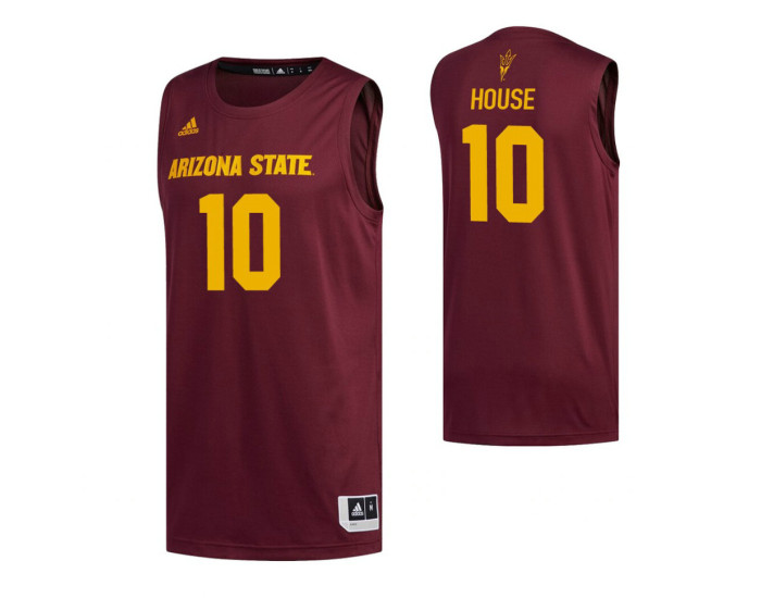 Arizona State Sun Devils 10 Jaelen House Replica College Basketball Jersey Maroon