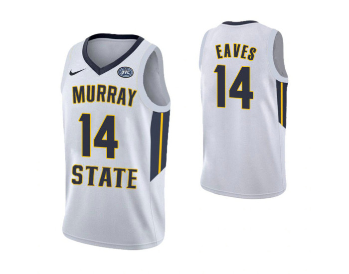 Murray State Racers #14 Jaiveon Eaves Authentic College Basketball Jersey White