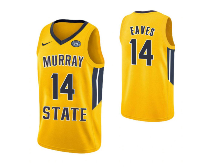 Youth Murray State Racers #14 Jaiveon Eaves Replica College Basketball Jersey Yellow
