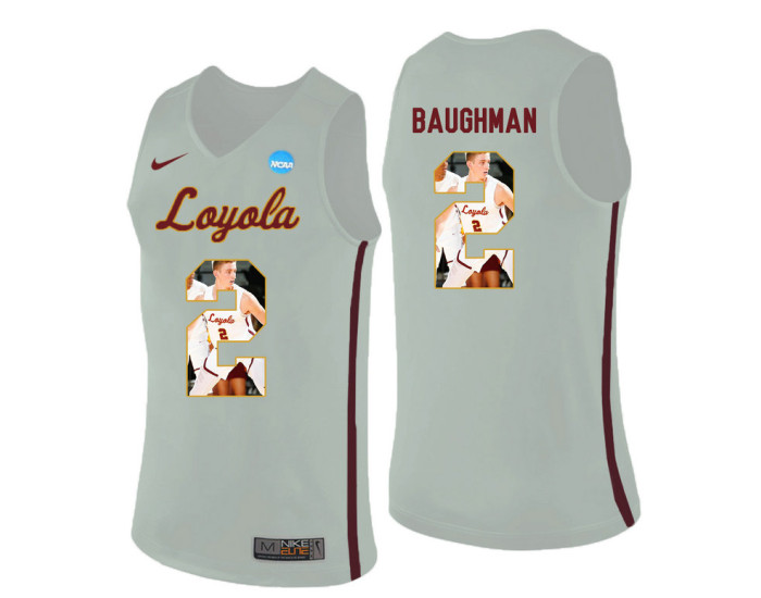 Loyola (Chi) Ramblers #2 Jake Baughman Replica College Basketball Jersey White