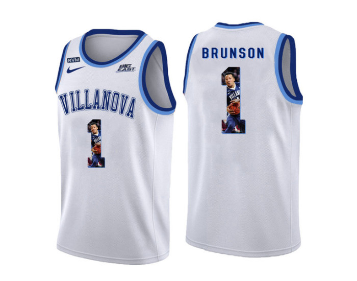 Youth Villanova Wildcats #1 Jalen Brunson Replica College Basketball Jersey White