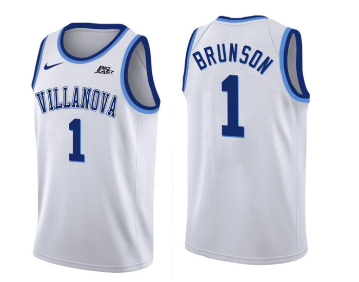 Youth Villanova Wildcats #1 Jalen Brunson Authentic College Basketball Jersey White