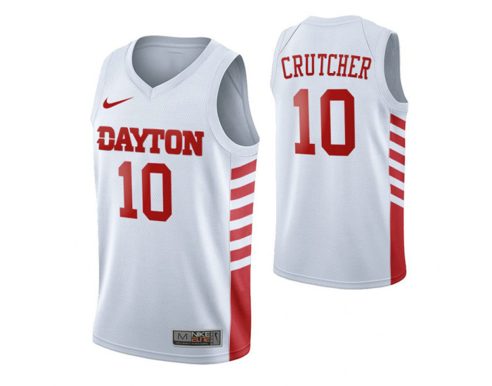Dayton Flyers 10 Jalen Crutcher Authentic College Basketball Jersey White
