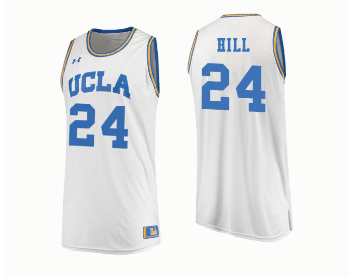 UCLA Bruins #24 Jalen Hill Authentic College Basketball Jersey White
