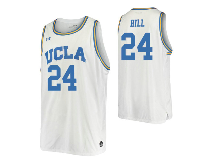UCLA Bruins #24 Jalen Hill White Replica College Basketball Jersey
