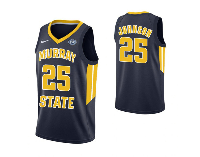 Murray State Racers #25 Jalen Johnson Replica College Basketball Jersey Navy