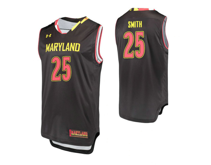 Youth Maryland Terrapins #25 Jalen Smith Black Authentic College Basketball Jersey