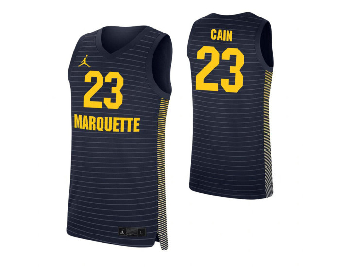 Marquette Golden Eagles #23 Jamal Cain Navy Authentic College Basketball Jersey