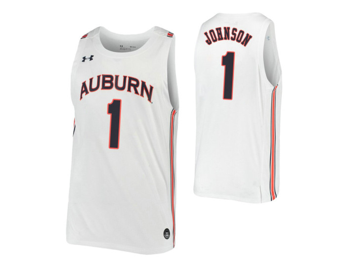 Youth Auburn Tigers #1 Jamal Johnson White Authentic College Basketball Jersey