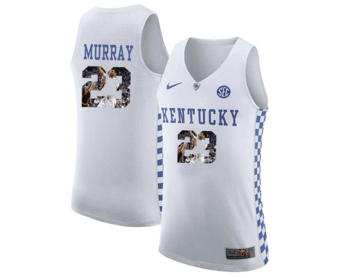 Kentucky Wildcats #23 Jamal Murray Authentic College Basketball Jersey White