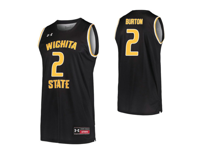 Youth Wichita State Shockers Jamarius Burton Authentic College Basketball Jersey Black
