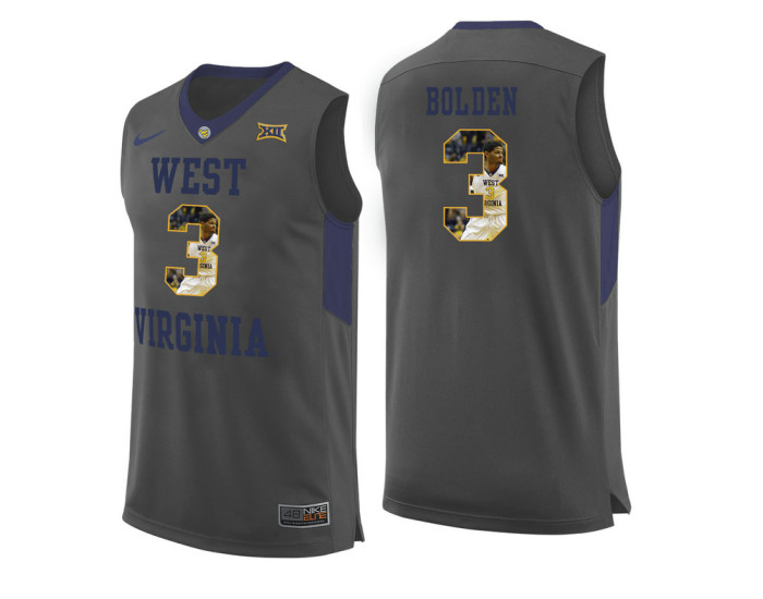 West Virginia Mountaineers #3 James Bolden Authentic College Basketball Jersey Gray