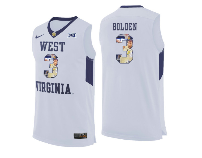 West Virginia Mountaineers #3 James Bolden Replica College Basketball Jersey White