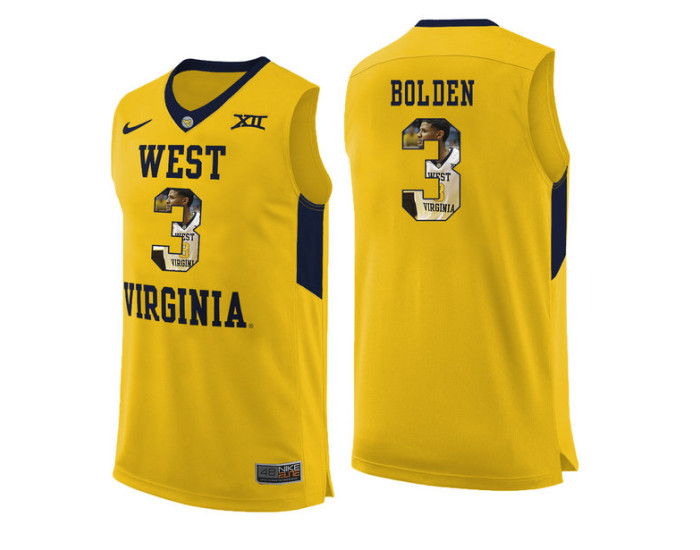 Youth West Virginia Mountaineers #3 James Bolden Authentic College Basketball Jersey Yellow