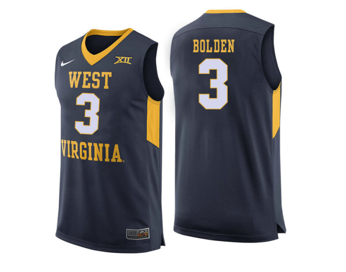 Youth West Virginia Mountaineers #3 James Bolden Authentic College Basketball Jersey Navy