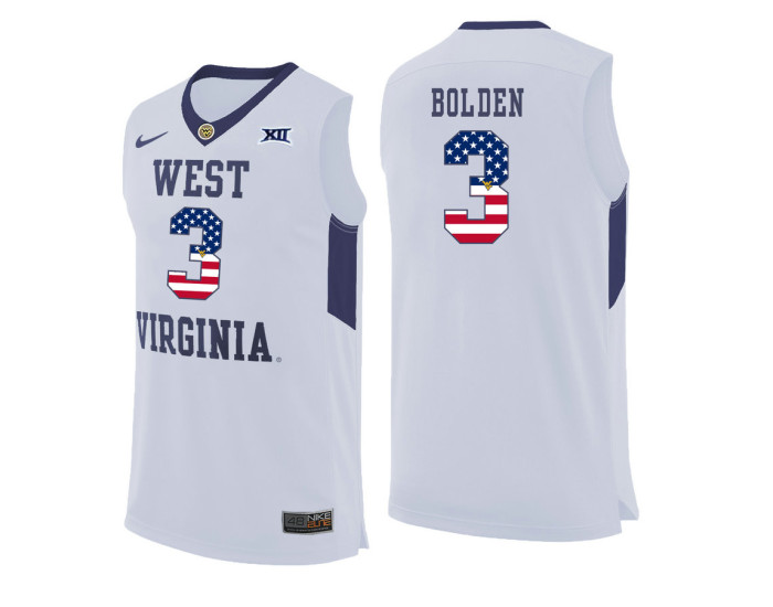 Youth West Virginia Mountaineers #3 James Bolden Replica College Basketball Jersey White