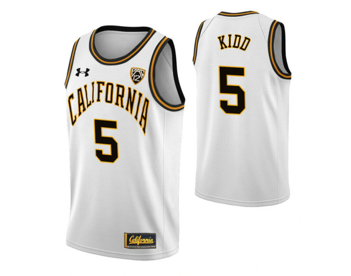 California Golden Bears #5 Jason Kidd White Authentic College Basketball Jersey