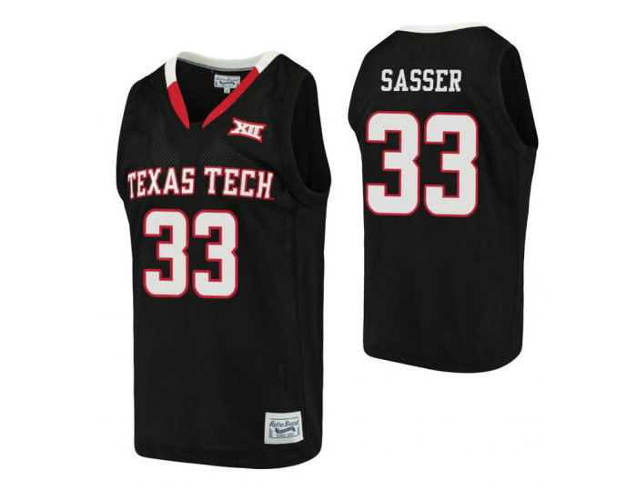 Youth Texas Tech Red Raiders #33 Jason Sasser Black Authentic College Basketball Jersey