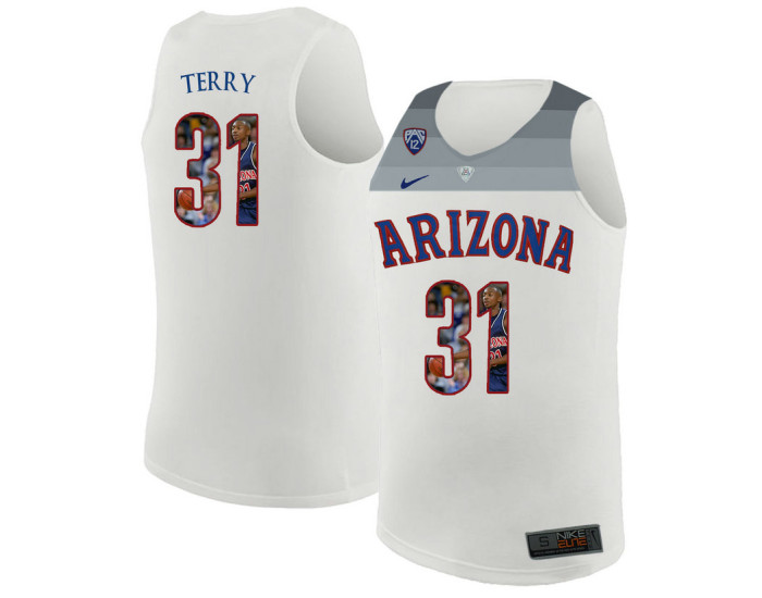 Arizona Wildcats #31 Jason Terry Authentic College Basketball Jersey White