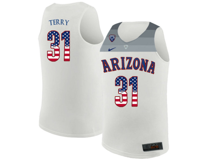 Arizona Wildcats #31 Jason Terry Replica College Basketball Jersey White
