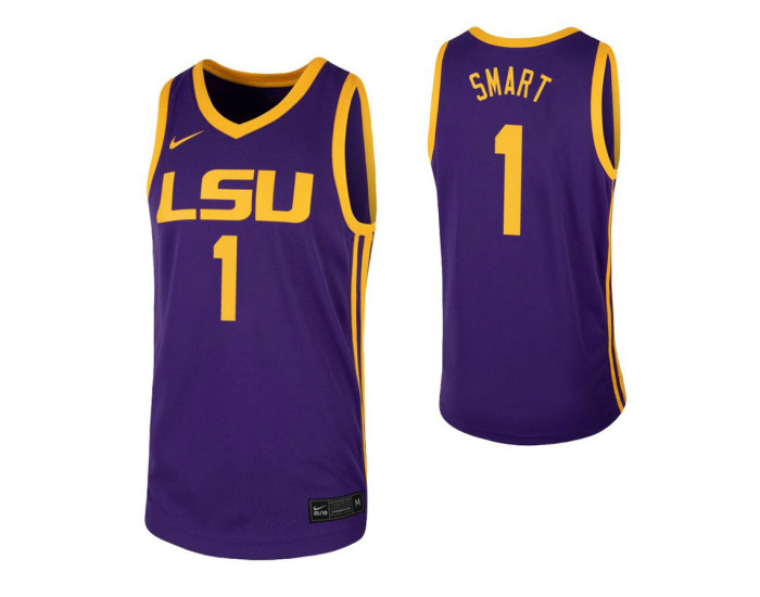 LSU Tigers #1 Javonte Smart Purple Authentic College Basketball Jersey