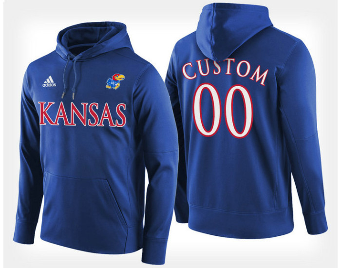 Kansas Jayhawks #00 Custom Blue Hoodie College Basketball