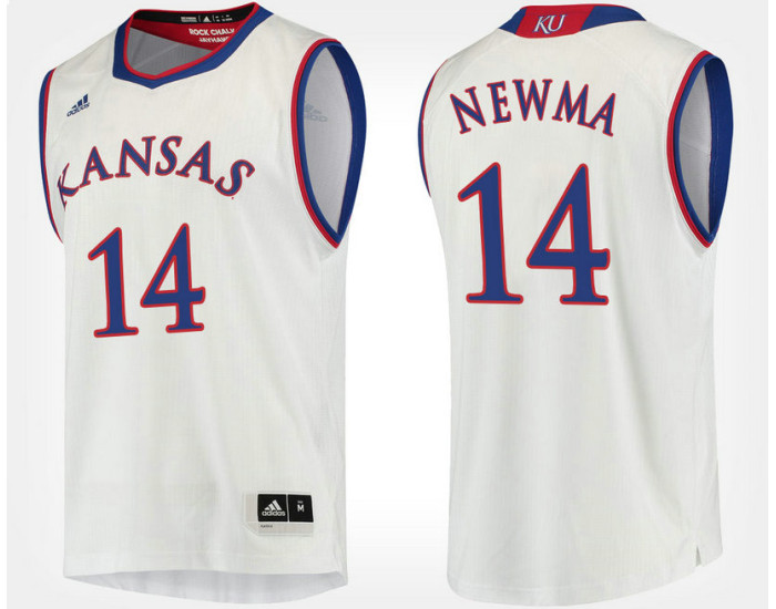 Kansas Jayhawks #14 Malik Newman White Road Authentic College Basketball Jersey