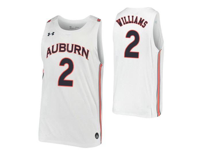 Jaylin Williams Authentic College Basketball Jersey White Auburn Tigers