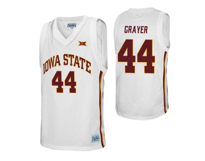Iowa State Cyclones 44 Jeff Grayer  Alumni Authentic College Basketball Jersey White