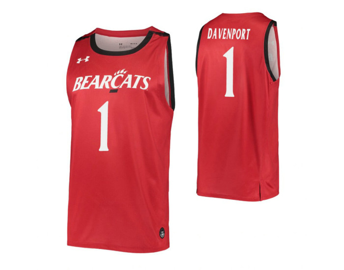 Youth Jeremiah Davenport Replica College Basketball Jersey Red Cincinnati Bearcats
