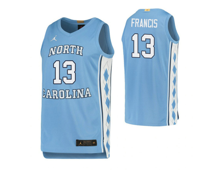 Youth North Carolina Tar Heels #13 Jeremiah Francis Carolina Blue Authentic College Basketball Jersey