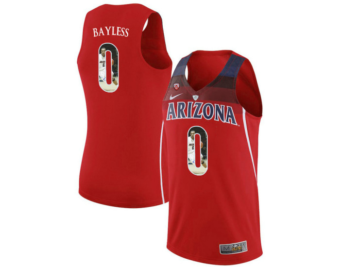 Arizona Wildcats #0 Jerryd Bayless Authentic College Basketball Jersey Red