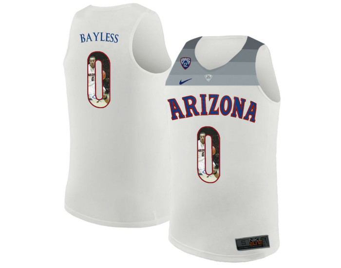 Arizona Wildcats #0 Jerryd Bayless Replica College Basketball Jersey White