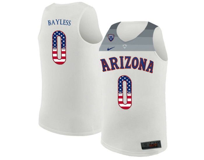 Arizona Wildcats #0 Jerryd Bayless Authentic College Basketball Jersey White