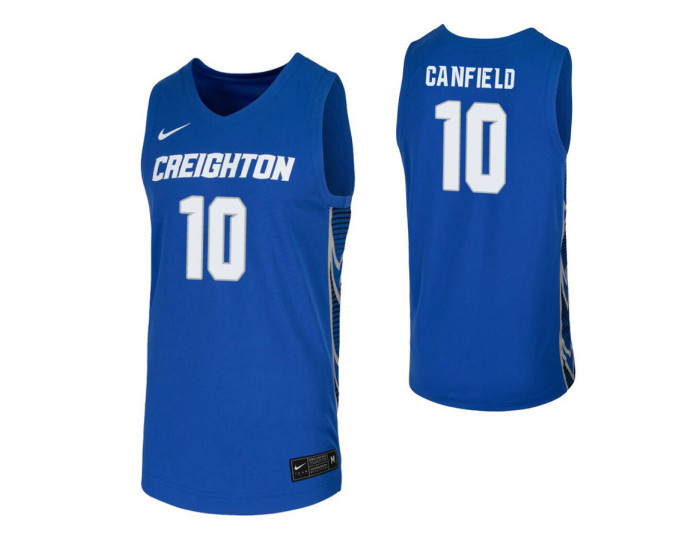 Jett Canfield Authentic College Basketball Jersey Royal Creighton Bluejays