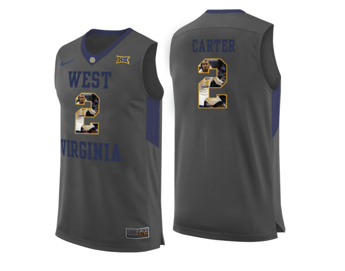 West Virginia Mountaineers #2 Jevon Carter Authentic College Basketball Jersey Gray
