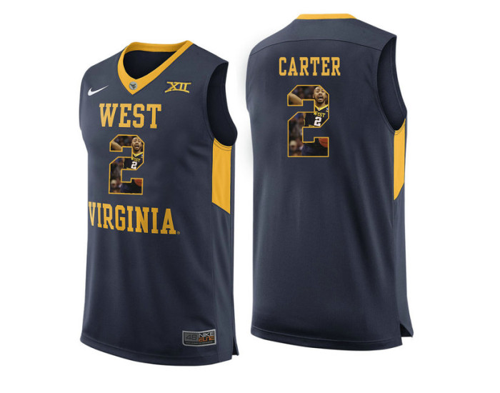 West Virginia Mountaineers #2 Jevon Carter Replica College Basketball Jersey Navy