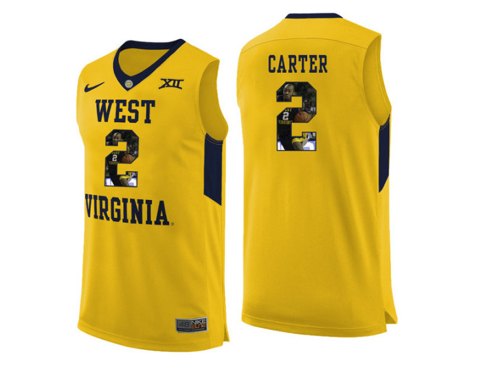 West Virginia Mountaineers #2 Jevon Carter Replica College Basketball Jersey Yellow