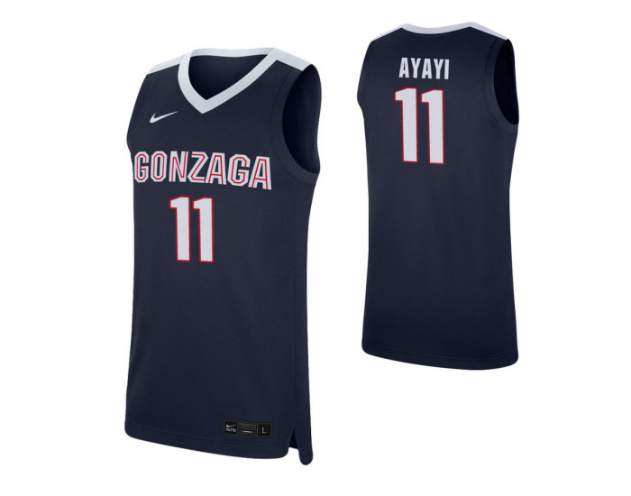 Gonzaga Bulldogs #11 Joel Ayayi Navy Replica College Basketball Jersey