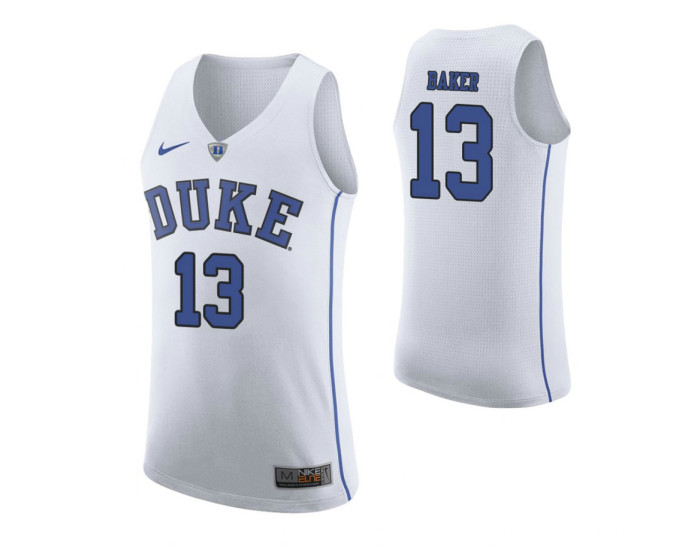Duke Blue Devils #13 Joey Baker Authentic College Basketball Jersey White