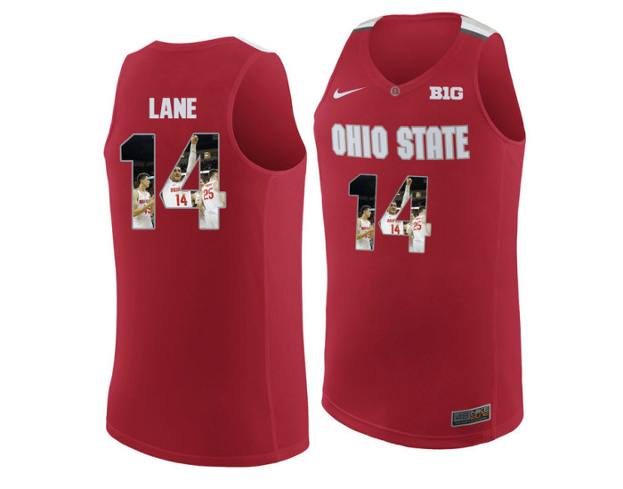 Ohio State Buckeyes #14 Joey Lane Authentic College Basketball Jersey Red