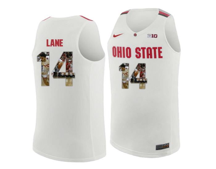 Ohio State Buckeyes #14 Joey Lane Authentic College Basketball Jersey White