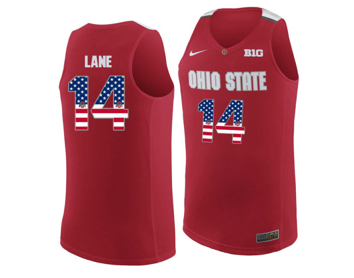 Ohio State Buckeyes #14 Joey Lane Authentic College Basketball Jersey Red
