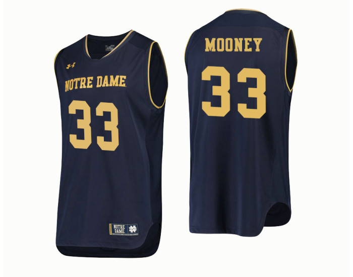 Notre Dame Fighting Irish #33 John Mooney Replica College Basketball Jersey Navy