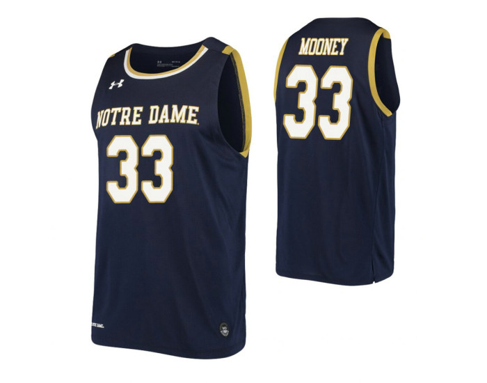 John Mooney Replica College Basketball Jersey Navy Notre Dame Fighting Irish