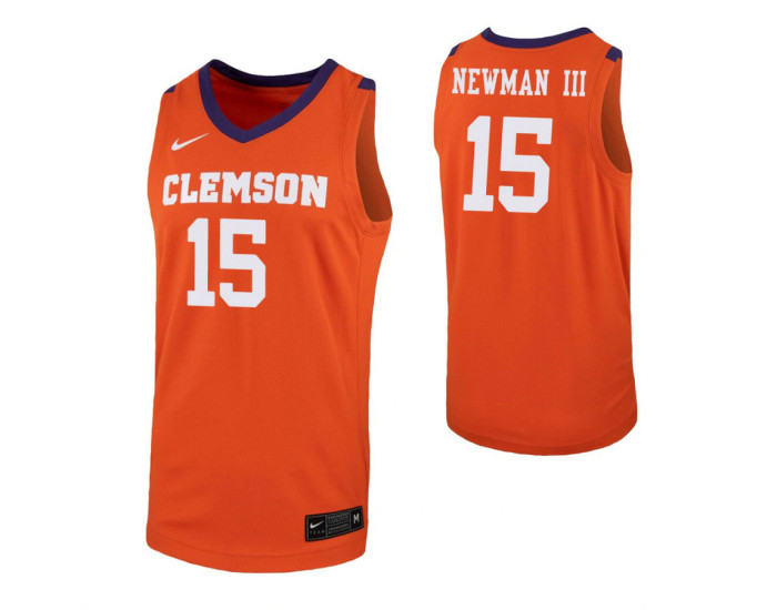 Clemson Tigers #15 John Newman III Orange Authentic College Basketball Jersey