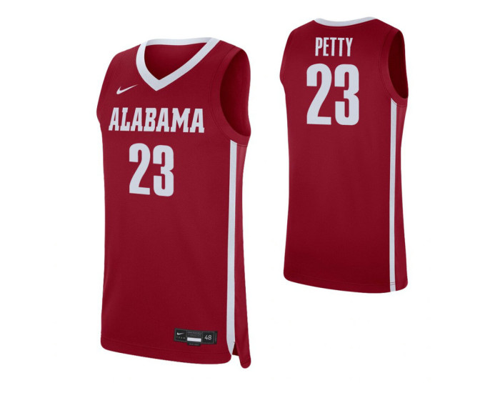 Youth Alabama Crimson Tide #23 John Petty Crimson Authentic College Basketball Jersey